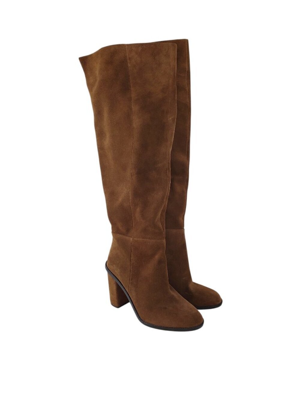 Gianni Bini Barrine Brown Suede Over-the-Knee High Block Heel Boots Womens 11